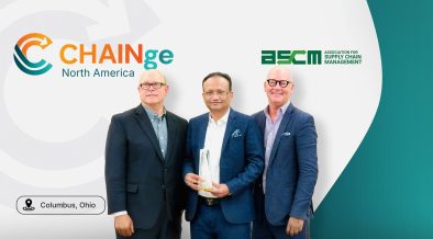 Blue Ocean Corporation receiving recognition as ASCM’s No. 1 Global Partner in supply chain training and consulting at CHAINge Conference 2025.