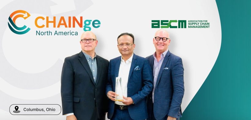 Blue Ocean Corporation receiving recognition as ASCM’s No. 1 Global Partner in supply chain training and consulting at CHAINge Conference 2025.